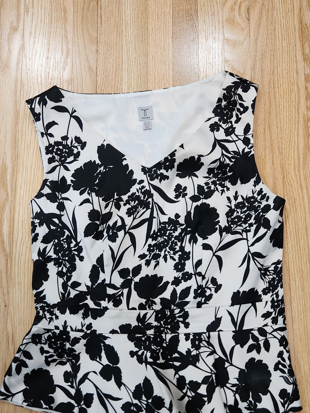 Tristan White Top with Black Logo Tag